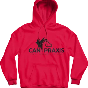 Design by CAN PRAXIS. Printed in Canada. Wear yours with pride! A classic hoodie with a large front pouch pocket and drawstrings in matching color.